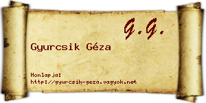 Gyurcsik Géza névjegykártya