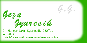 geza gyurcsik business card